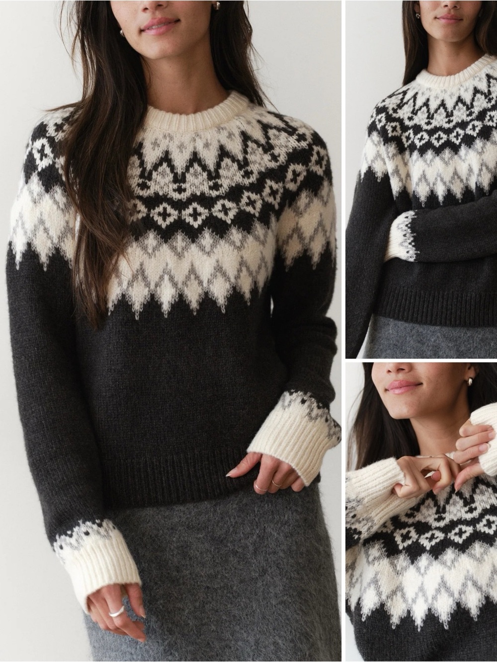 Marine Layer Fiorella Crewneck Sweater Extra Small Charcoal XS NWT NEW WITH TAGS